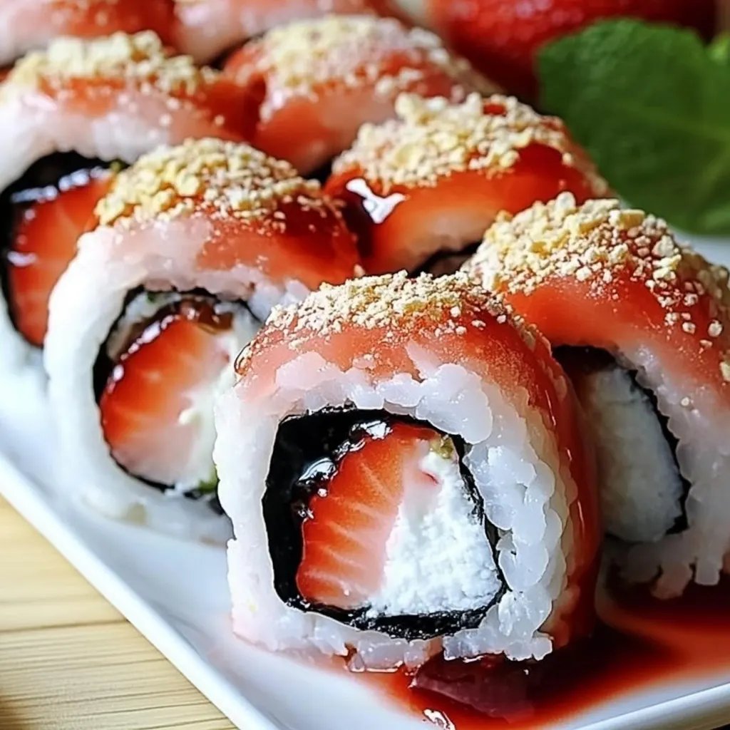 Strawberry Shortcake Sushi Rolls