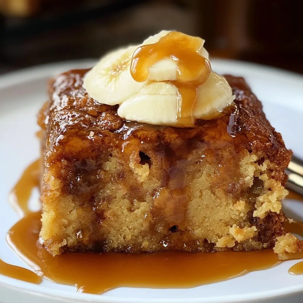 Sticky Banana Bread Pudding Cake