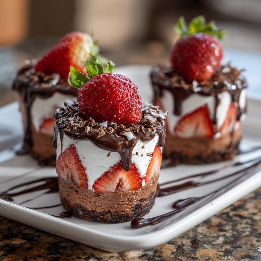 Chocolate Strawberry Layer Cups