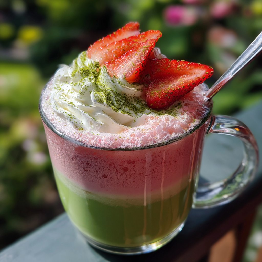 Hot Strawberry Matcha Latte