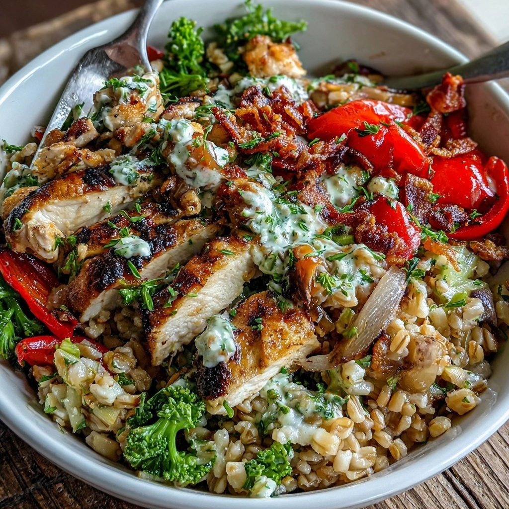 Healthy Chicken And Farro Bowl