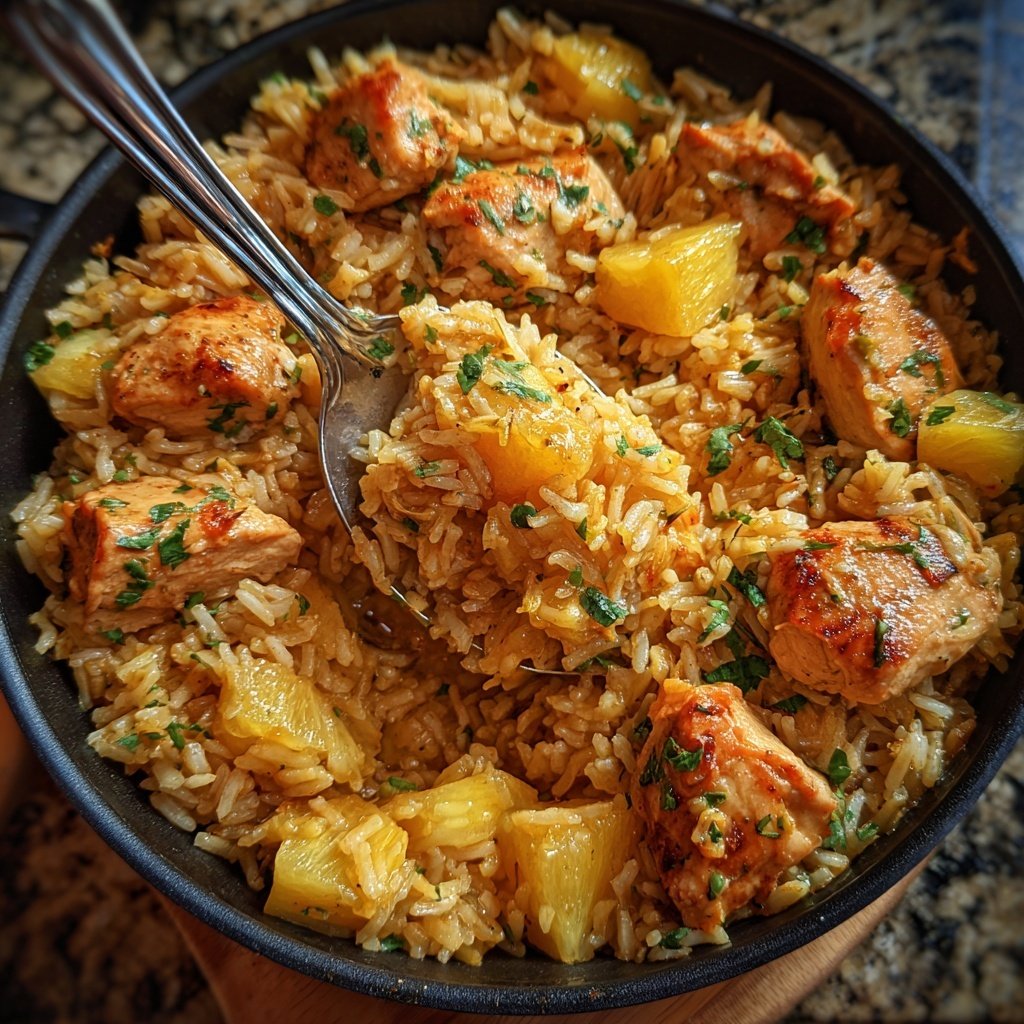 One Pan Chicken And Rice With Pineapple