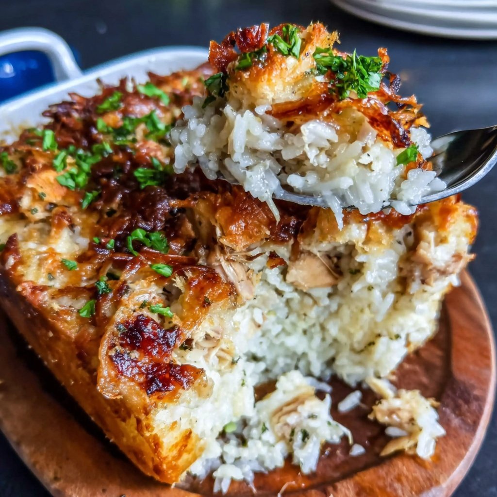 Rotisserie Chicken Rice Bake