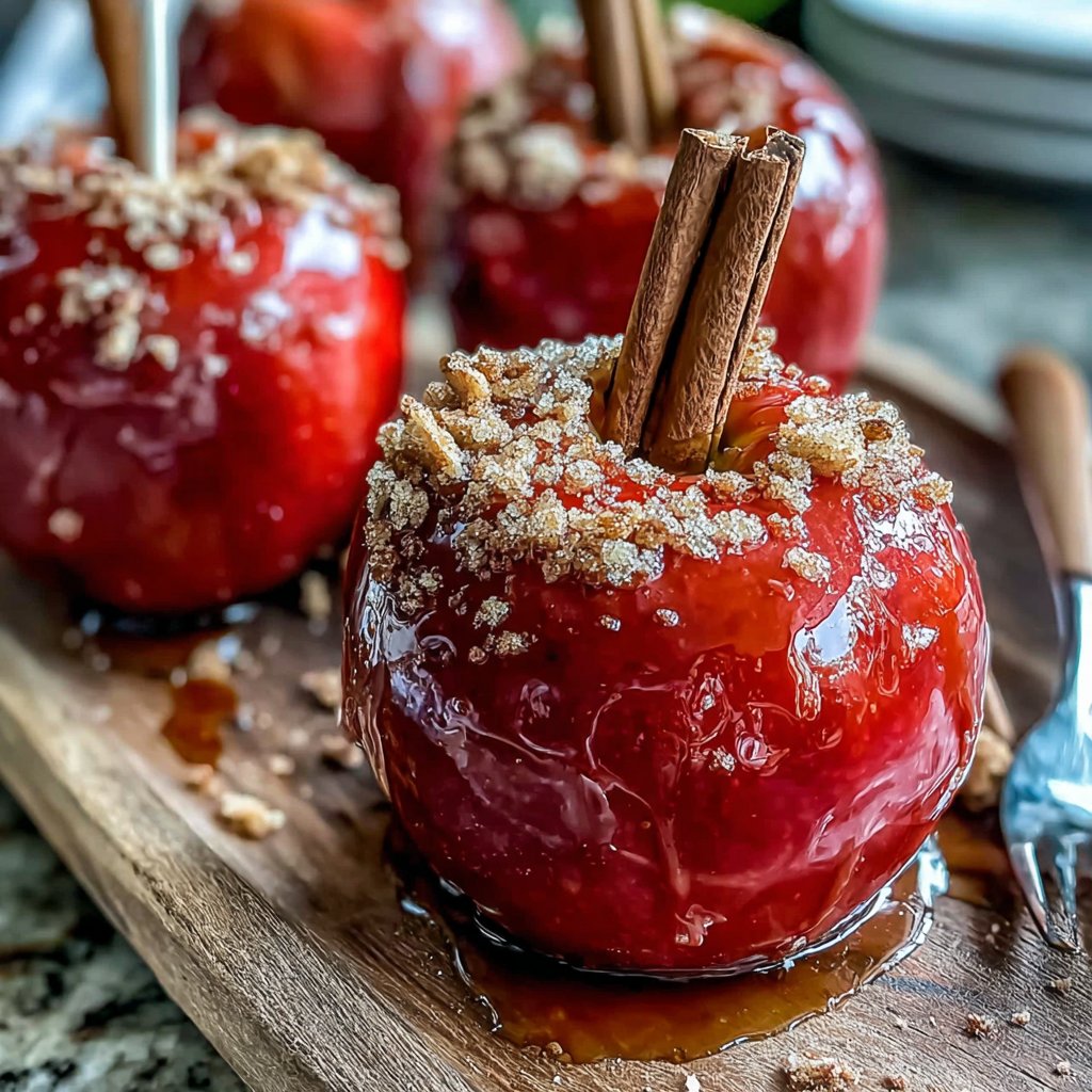 Red Candy Apples With Cinnamon