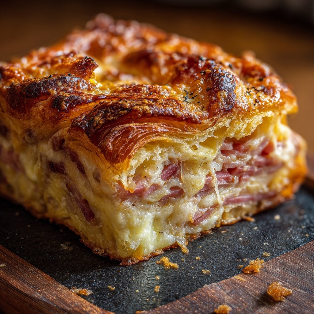 Ham And Cheese Croissant Breakfast Bake
